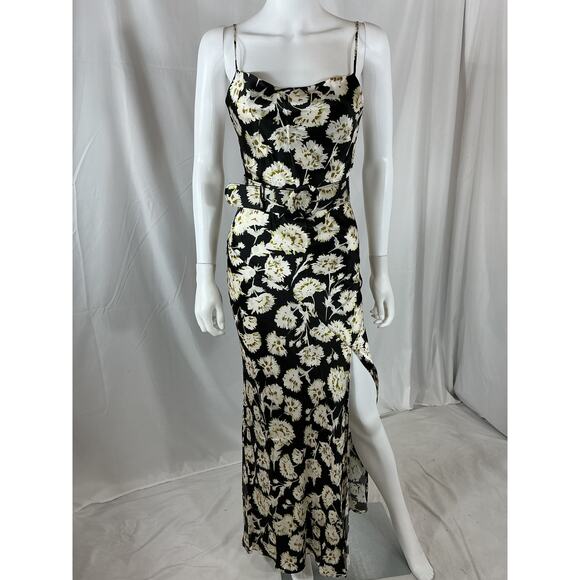 Nicholas 'Simone' Black Silk Cowl Neck Gown Size 2 - Picture 2 of 4